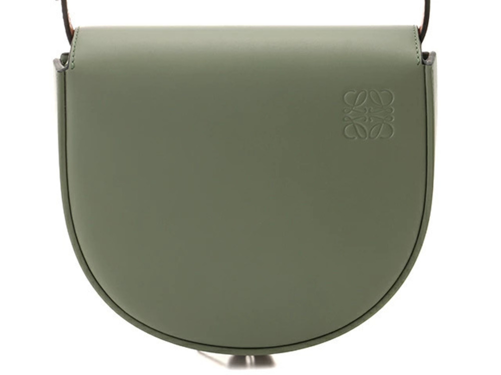 Loewe Heel Duo Shoulder Bag Calfskin Green Brown